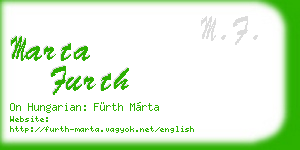 marta furth business card